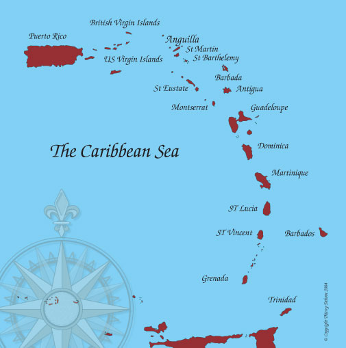 anguilla carte caraibes mer